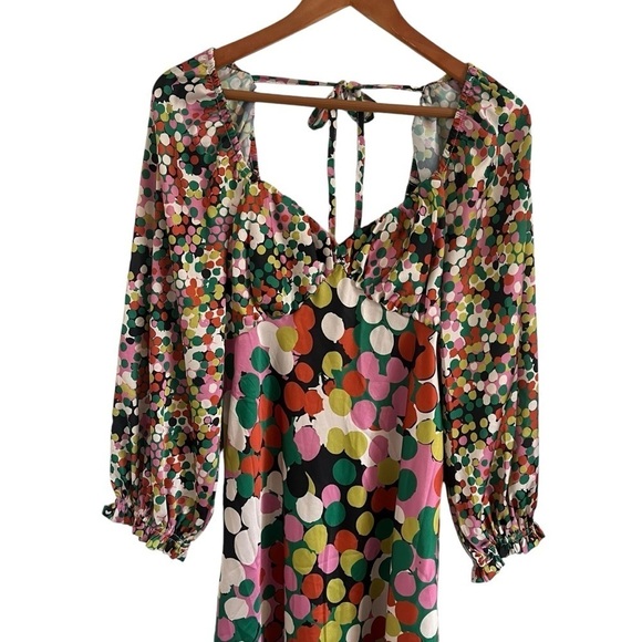 PORRIDGE x ANTHROPOLOGIE *Rare* Puff Sleeve Polka Dot Multicolor Maxi Dress - Picture 5 of 11